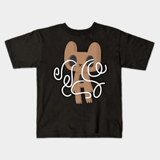 Brown Cat Doodle BERRY BOI Kids T-Shirt